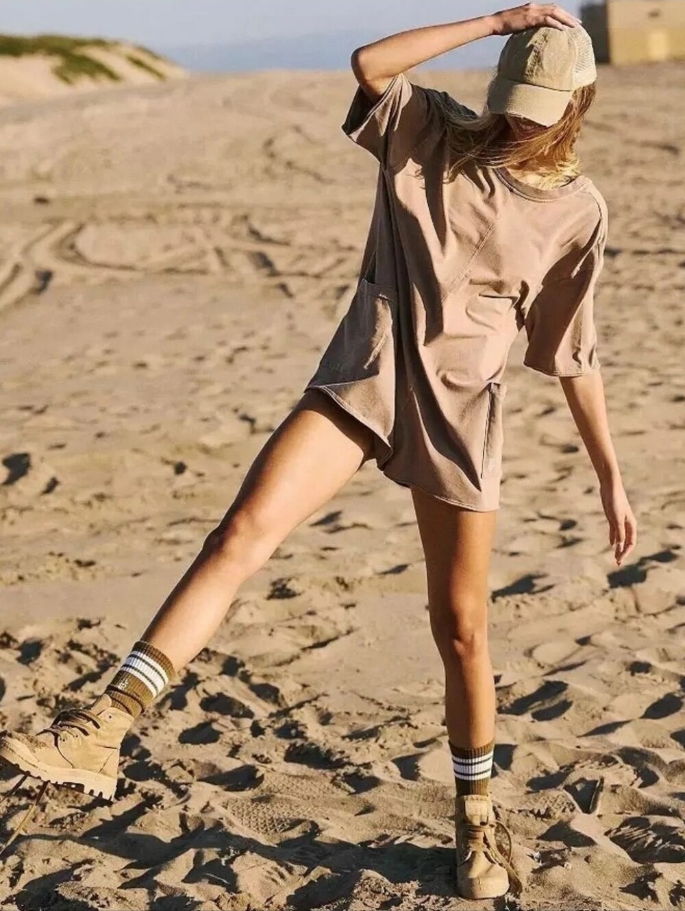 Brand New!! NWT Free People Mocha Latte Hot Shot Tee Romper Size Large
